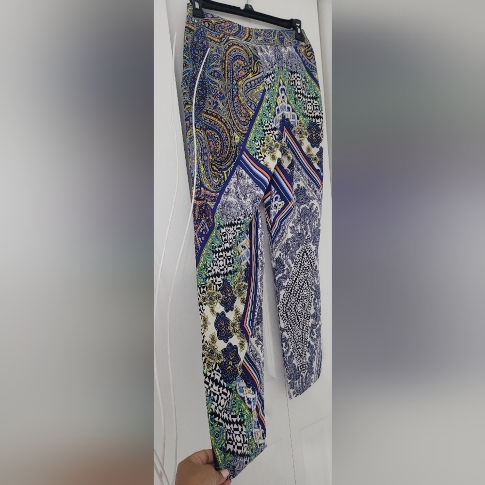 Fracomina Made In Italy Multicolor Paisley Women's Pants Size 40/ Xs-S - Picture 7 of 11
